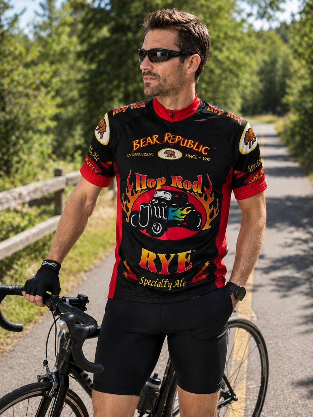 Bear Republic Hop Rod Rye World Jerseys Cycling Jersey Men’s M Craft Beer